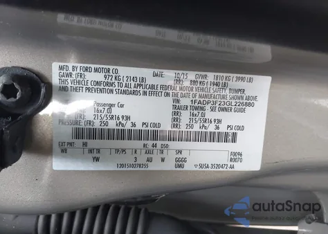 2016 Ford Focus Se from USA, damaged, VIN 1FADP3F23GL226880